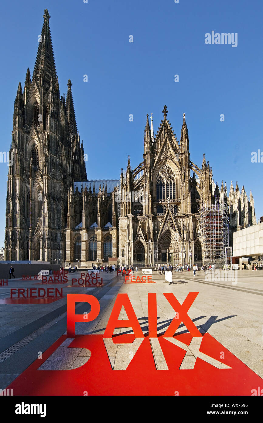 Cologne Cathedral, pilgrimage 2018 in remembrance of the end of the First Wotld War Cologne, Germany Stock Photo