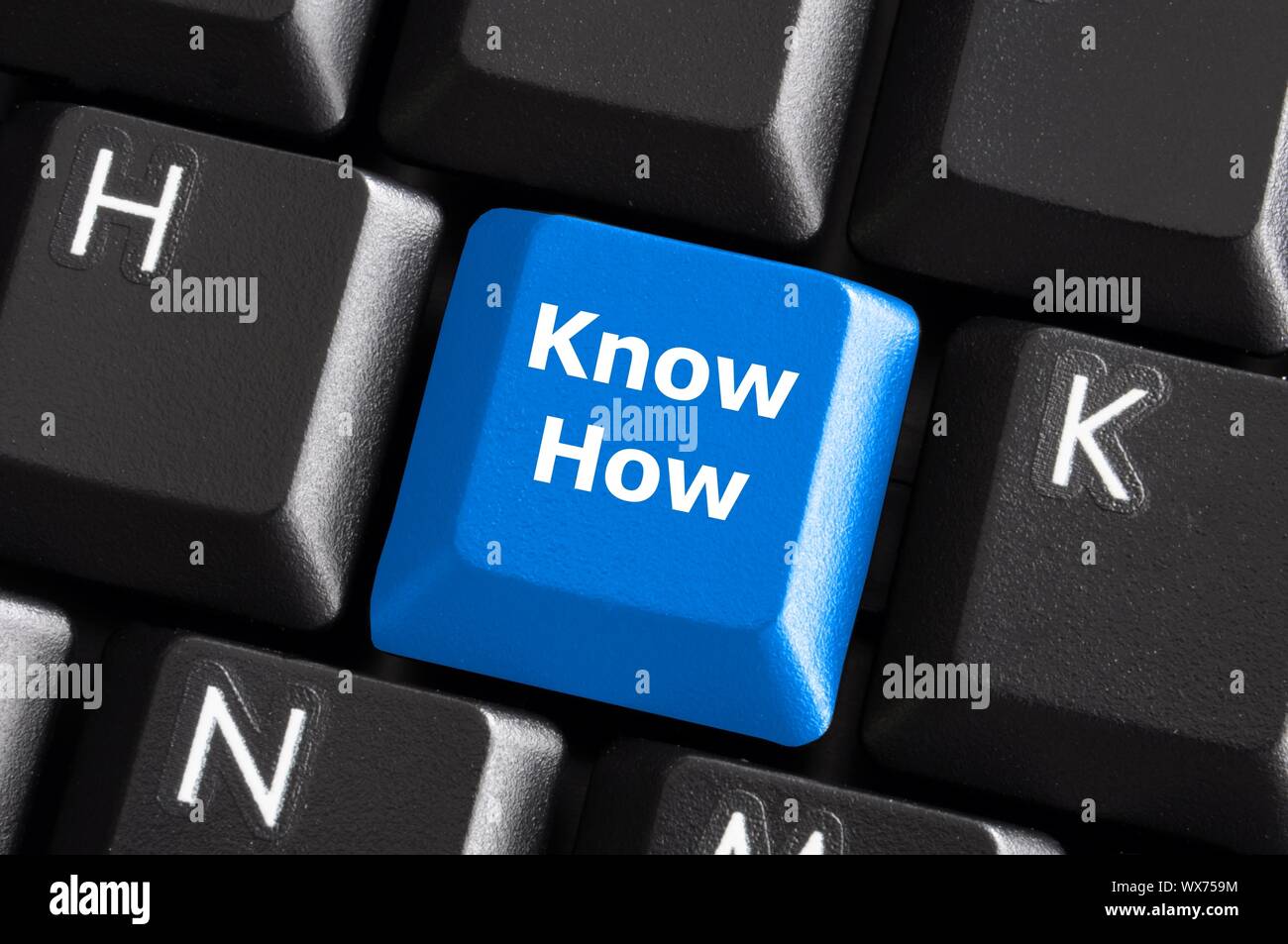 know how knowledge or education concept with button on computer keyboard Stock Photo