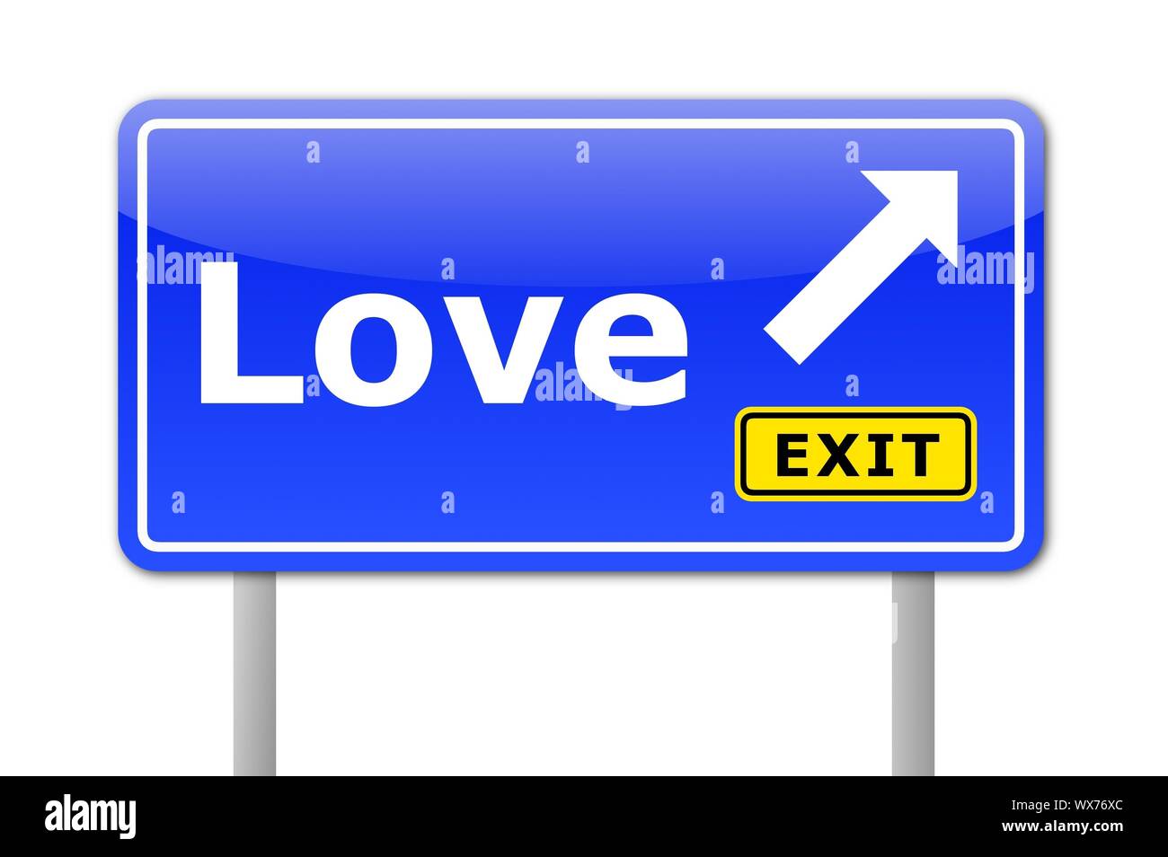 love concept illustration with with road sign Stock Photo - Alamy
