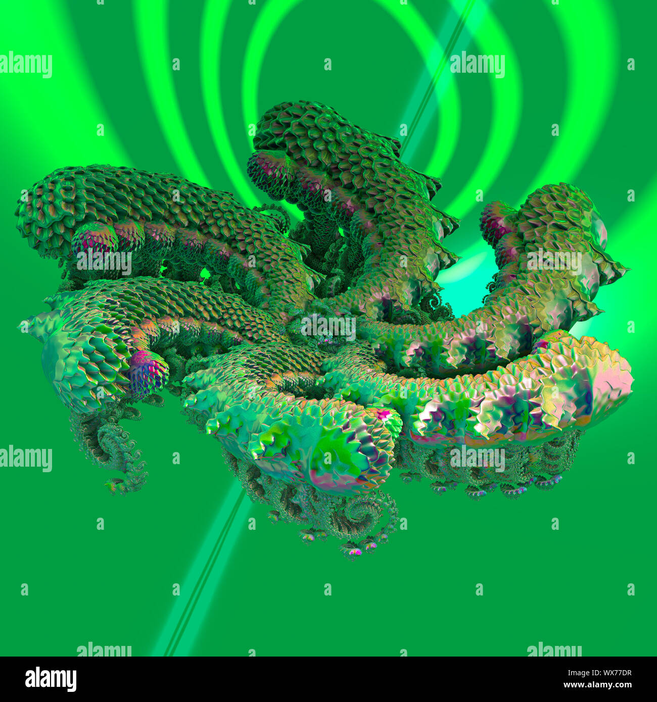 abstract colorful faraktal images 3d rendering Stock Photo