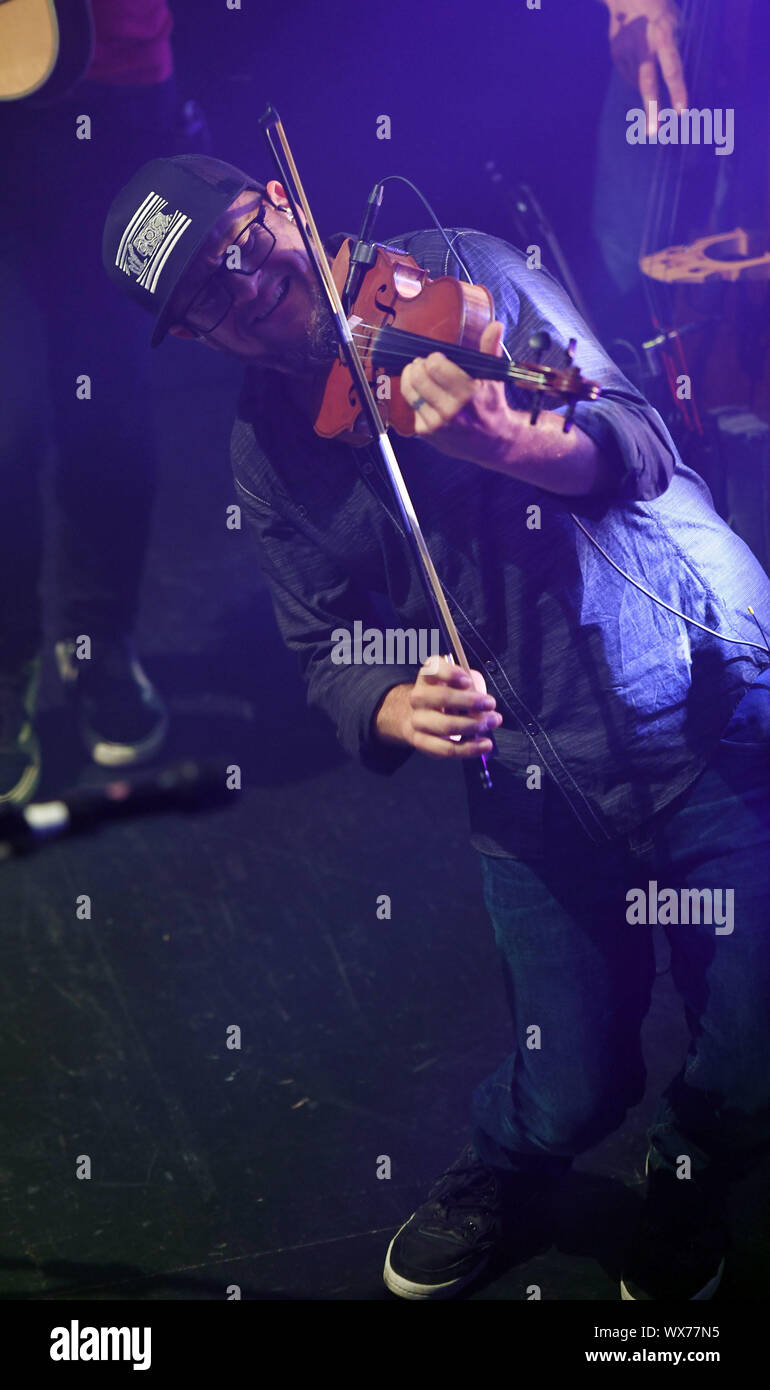 September 13, 2019, Norfolk, Virginia, USA: JEREMY GARRETT  of The  Infamous Stringdusters  brings the bluegrass  to the Norva in Norfolk, Virginia 13 September 2019 .Photo  Â© Jeff Moore 2019 (Credit Image: © Jeff Moore/ZUMA Wire) Stock Photo