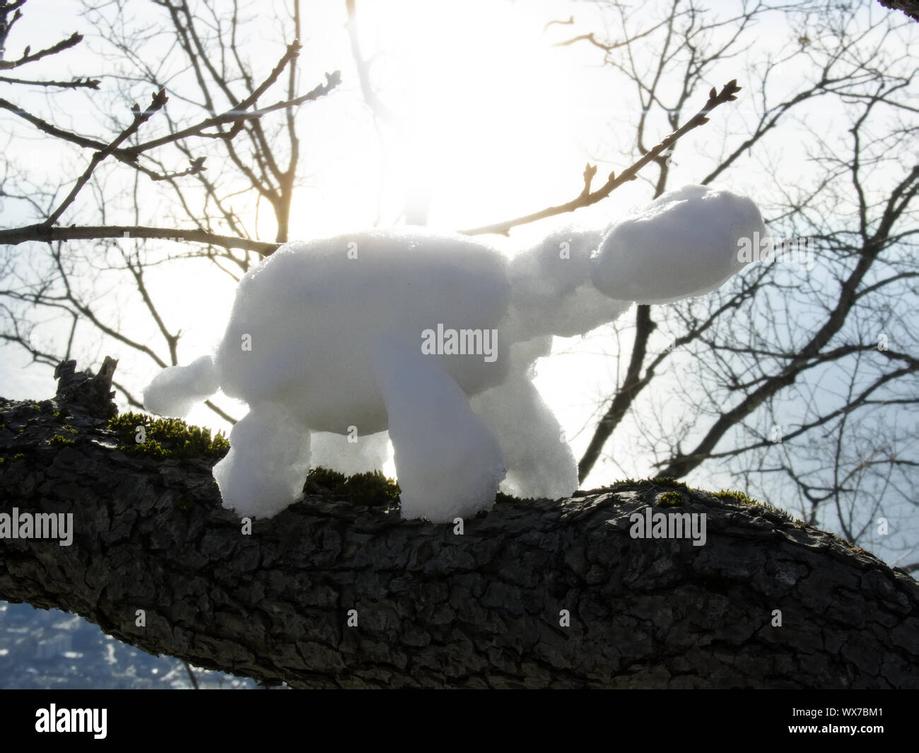 figures are made of snow glued to any surface Stock Photo - Alamy