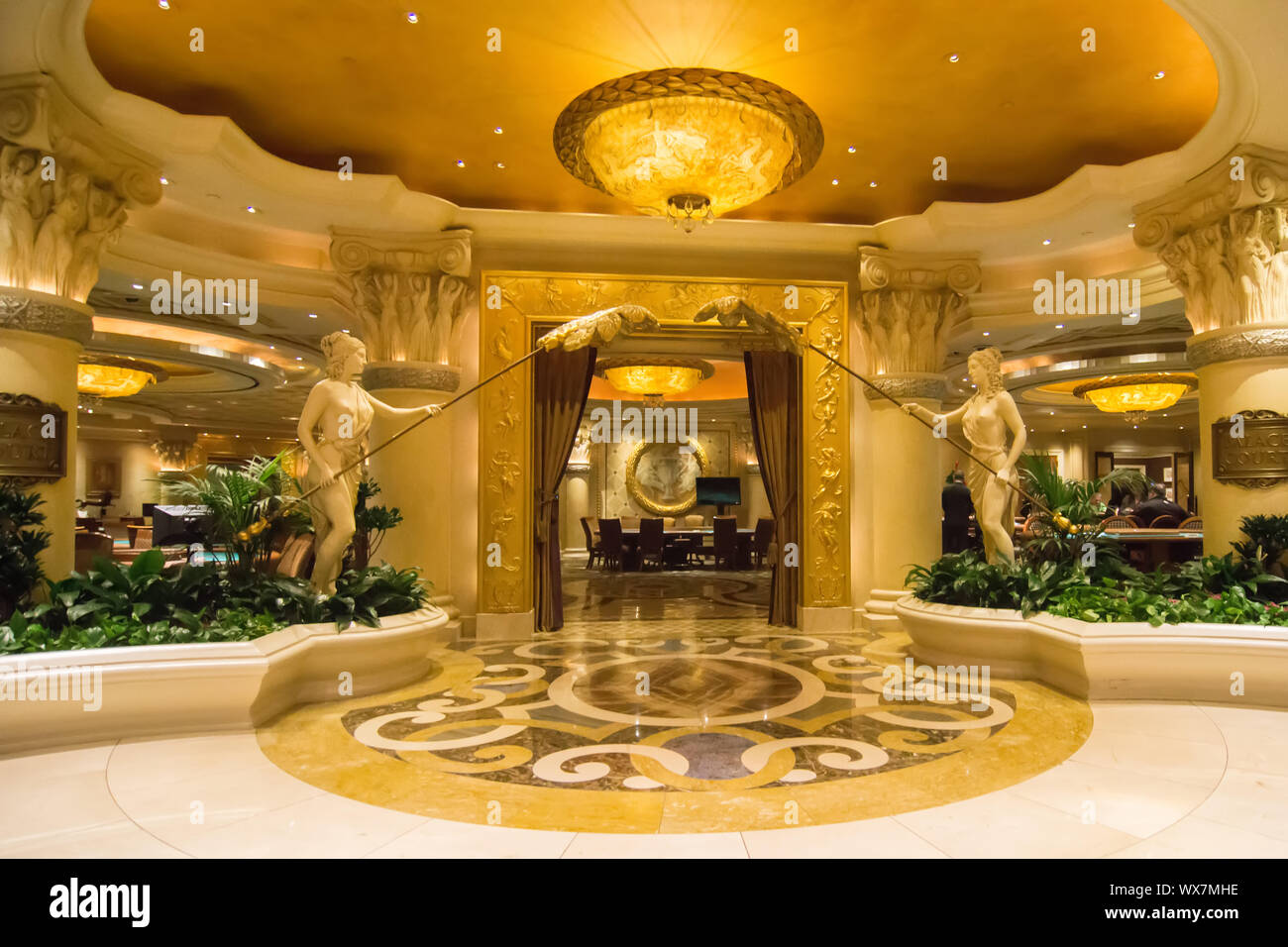 architectural details in luxurious hotels in las vegas nevada Stock Photo