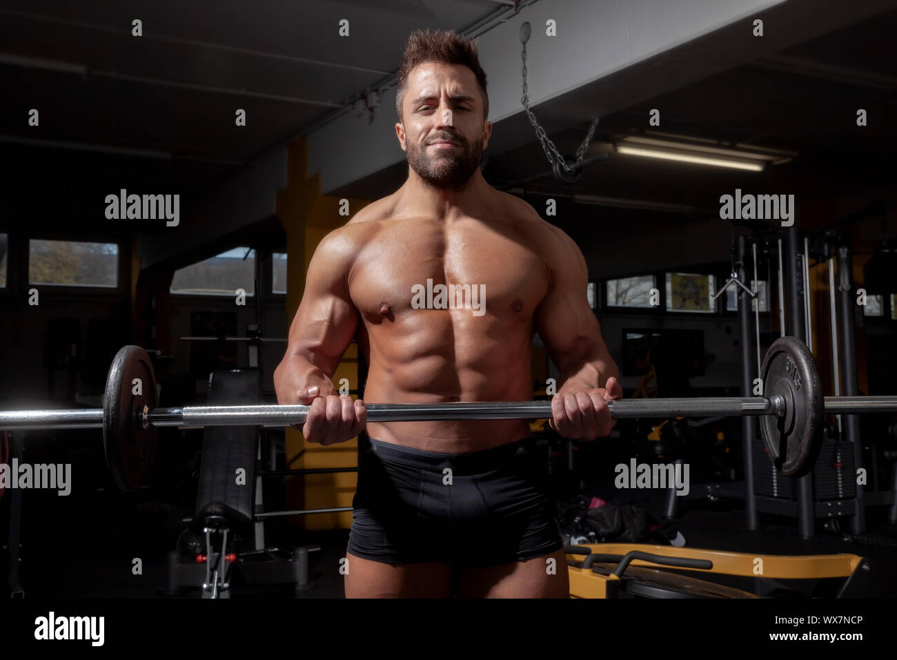 a strong male bodybuilder Stock Photo