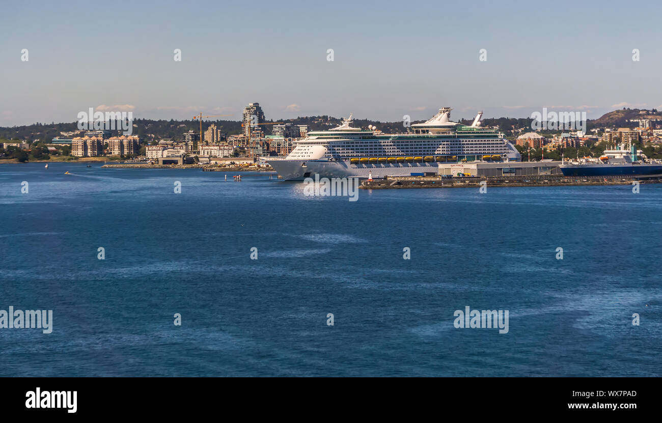 views from Ogden Point cruise ship terminal in Victoria BC.Canada Stock Photo