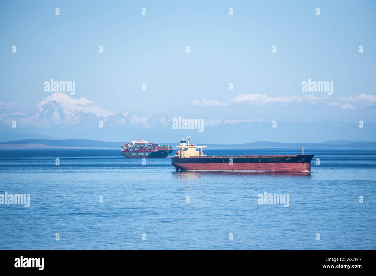 cargo oil tanker ship in the ocean Stock Photo