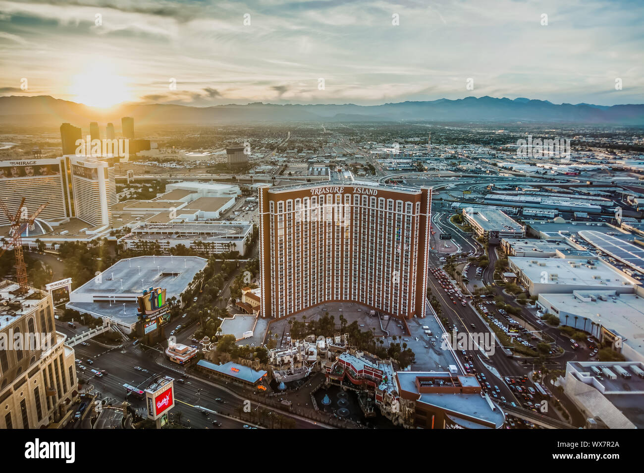 aerial views of las vegas nevada city Stock Photo Alamy