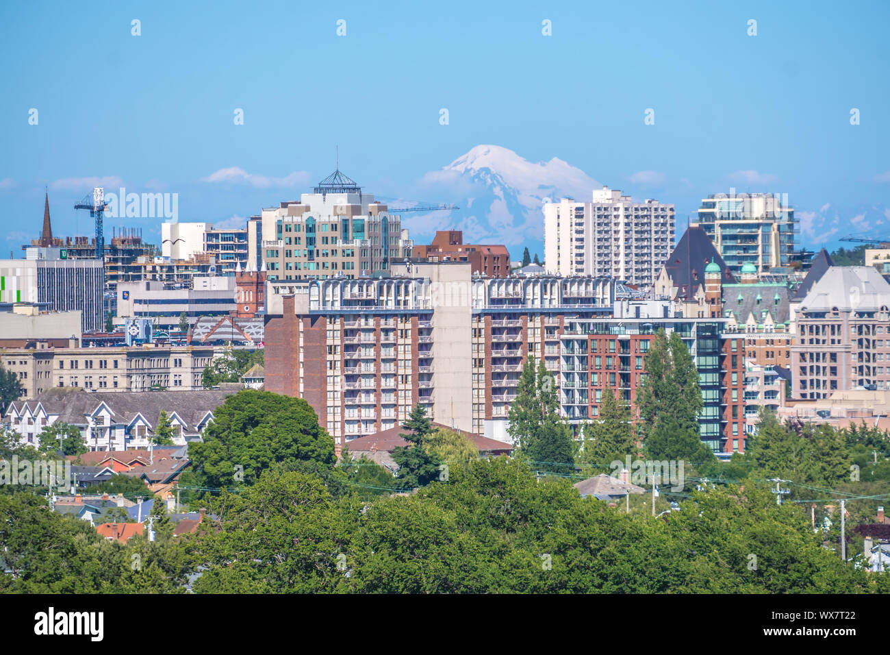 views from Ogden Point cruise ship terminal in Victoria BC.Canada Stock Photo