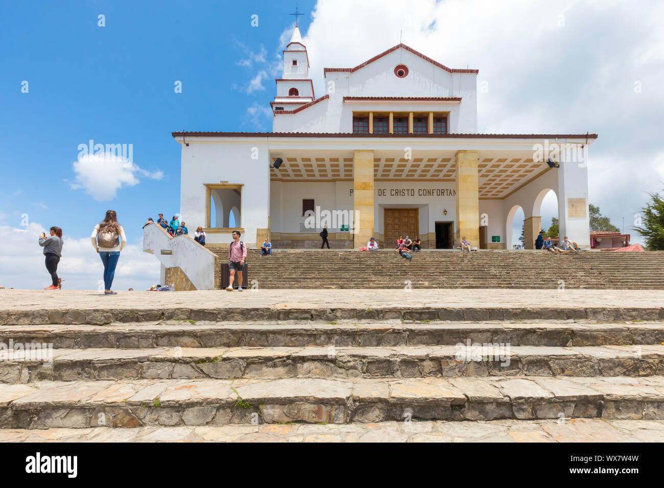 Bogota sanctuary of Monserrate in a sunny day Stock Photo