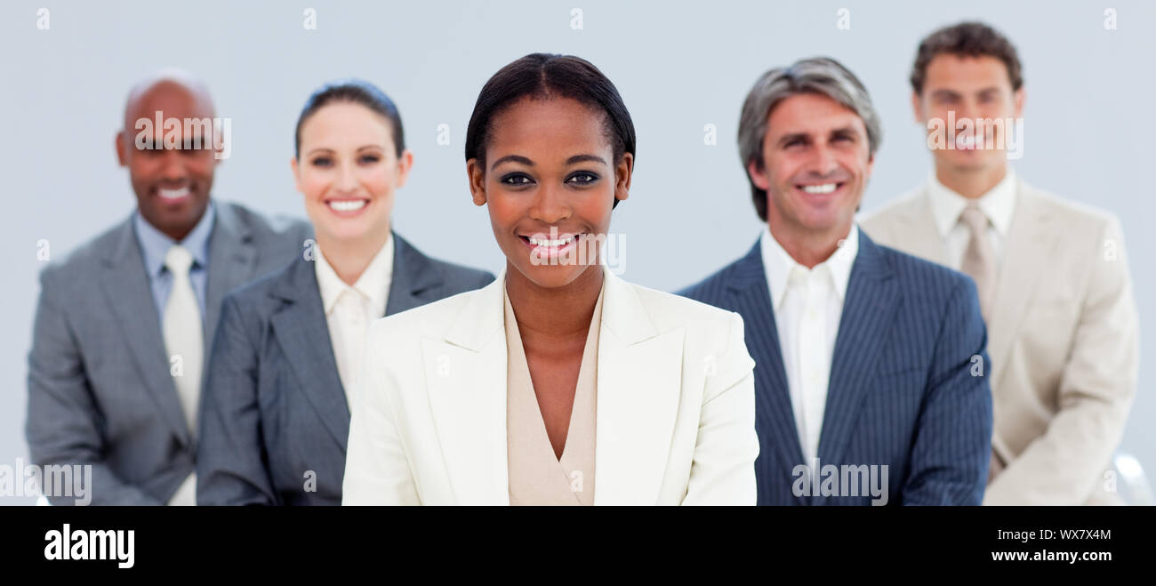 Portrait of a competitive business team standing Stock Photo - Alamy