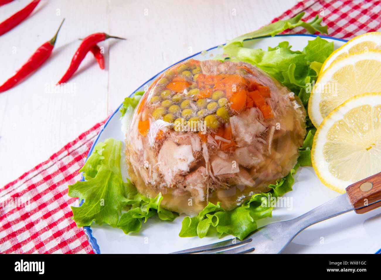 tasty aspic with pork knuckle and pork legs Stock Photo Alamy
