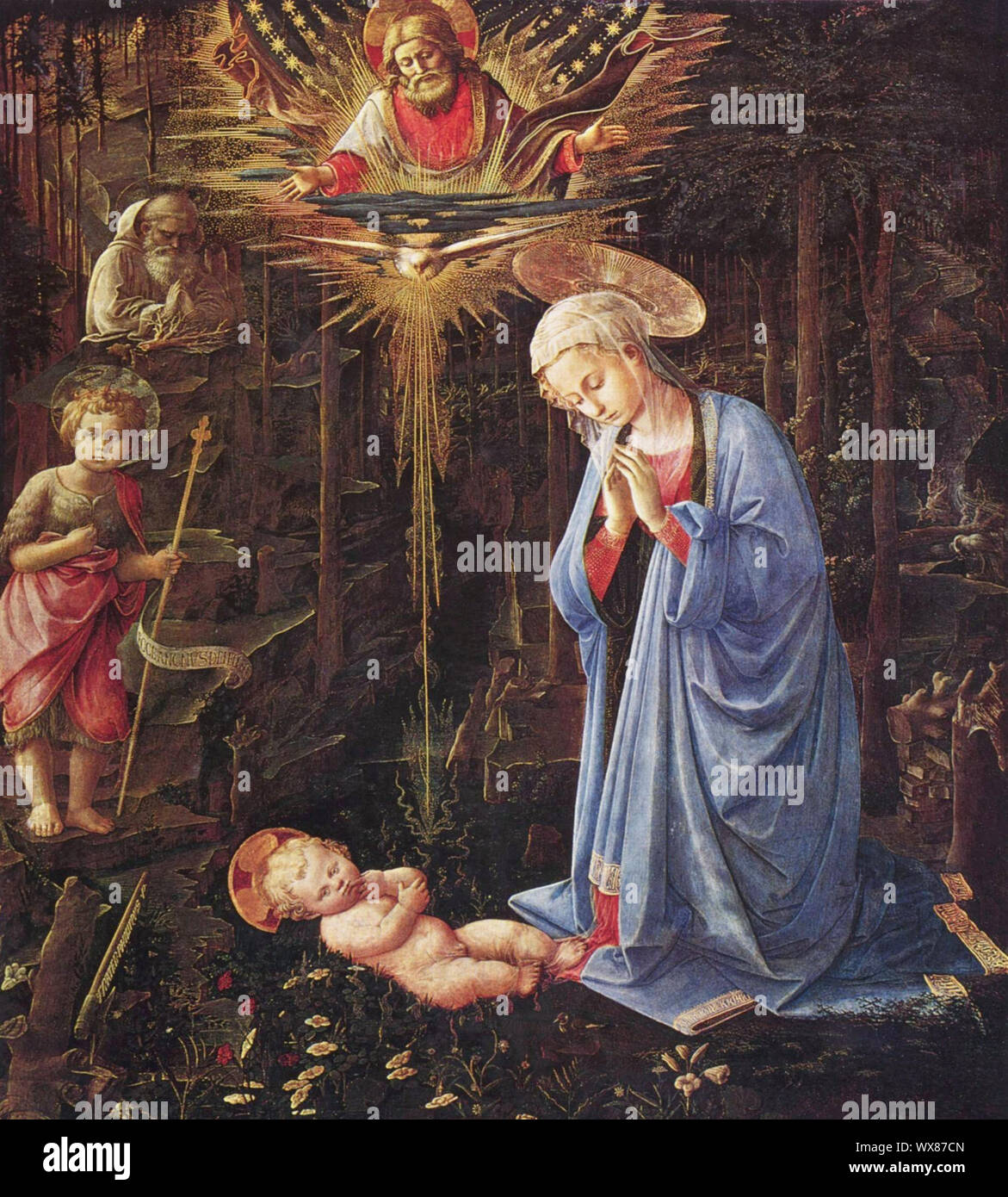 Adoration in the Forest, circa 1459 Stock Photo