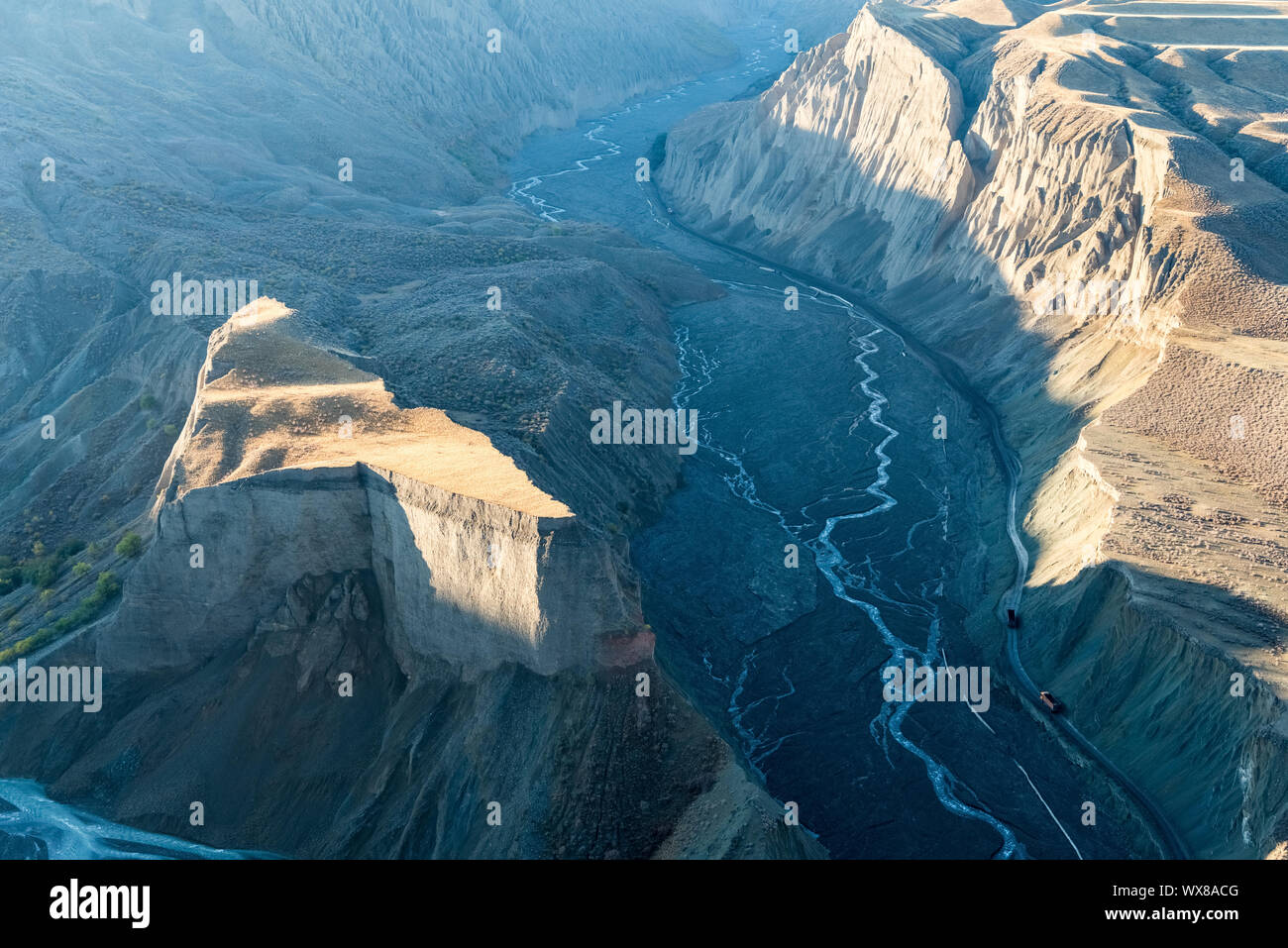 xinjiang anjihai grand canyon closeup Stock Photo