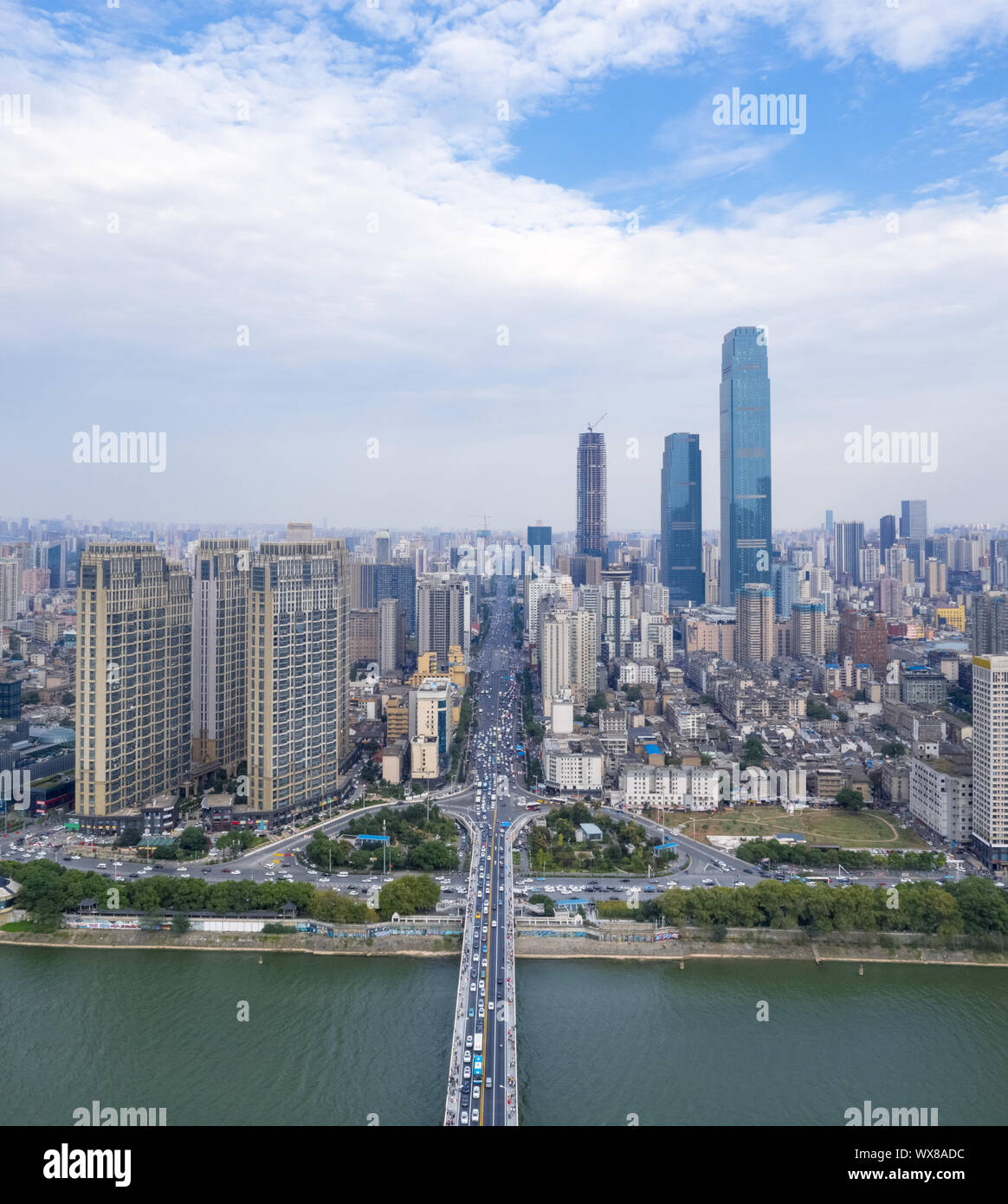 aerial view of modern changsha Stock Photo