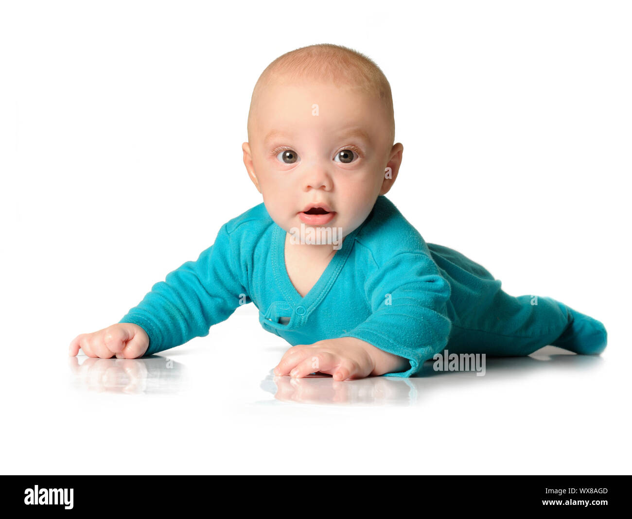 Beautiful baby boy in blue Stock Photo Alamy