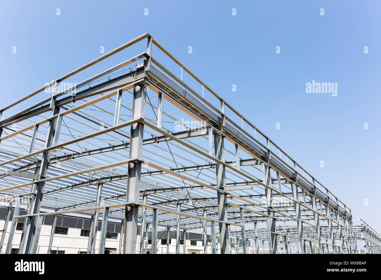 steel structure workshop under construction Stock Photo