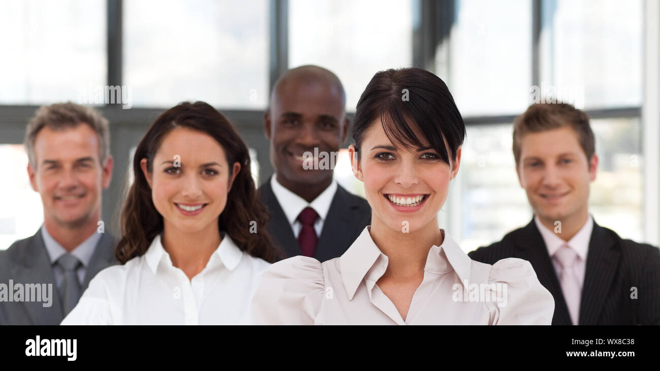 Cute young business team Stock Photo