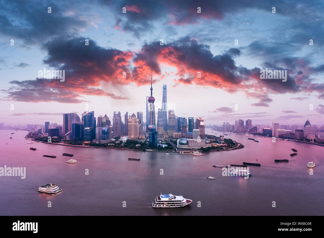 beautiful shanghai skyline Stock Photo