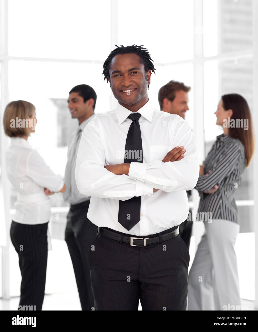 Business leader with his team Stock Photo