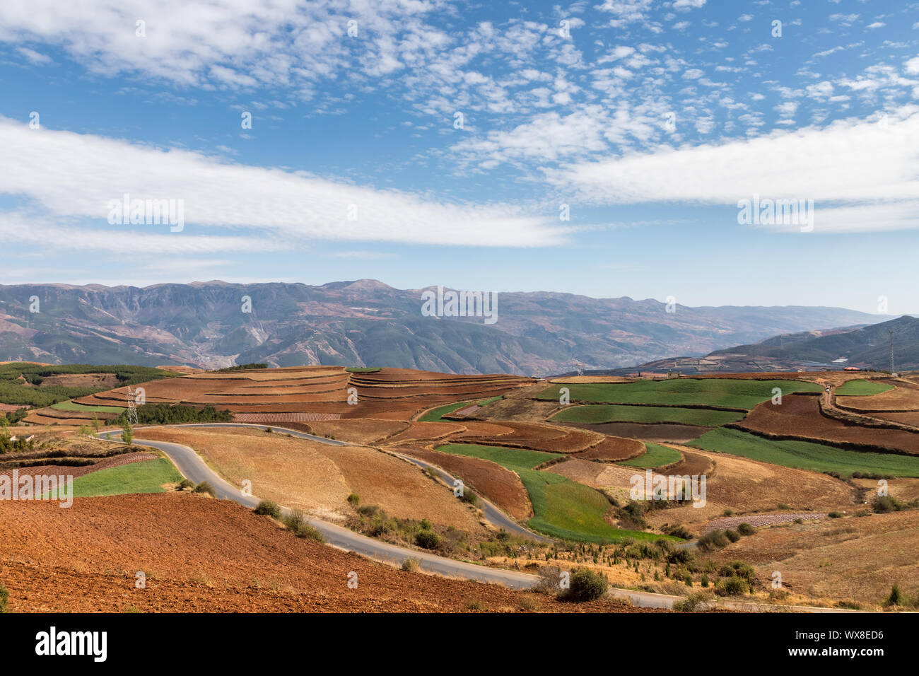 beautiful red land in yunnan Stock Photo