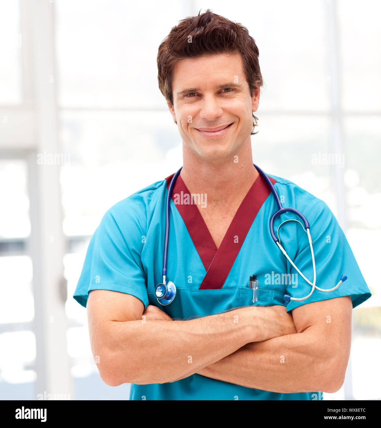 Portrait charming male doctor hi-res stock photography and images - Alamy