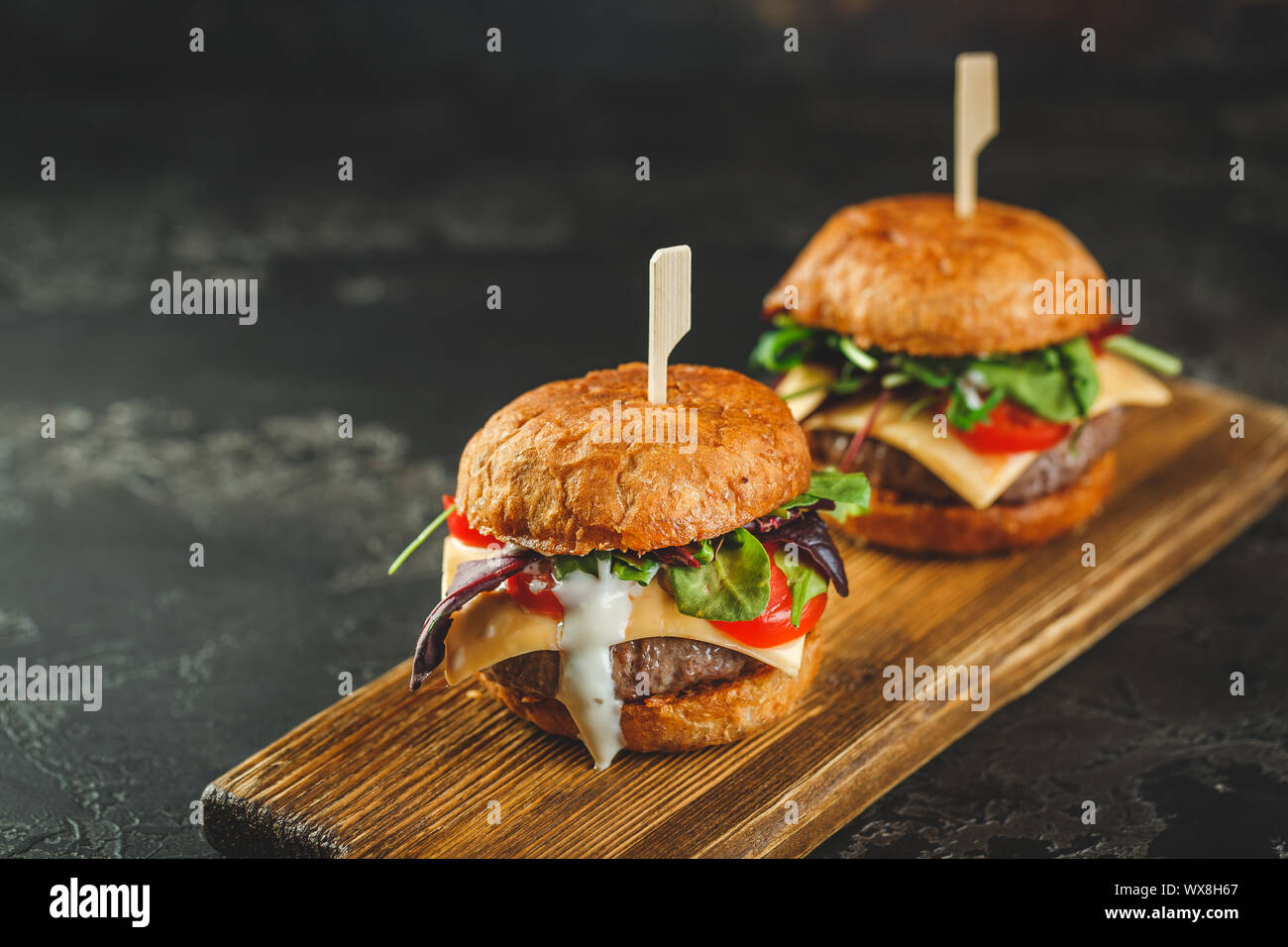 Two homemade burger Stock Photo