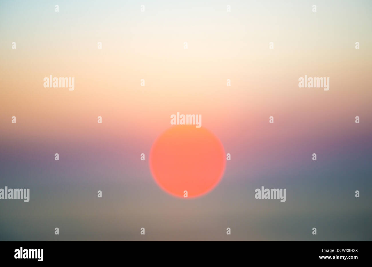 Abstract view of sky and sunset sun. Nature background Stock Photo