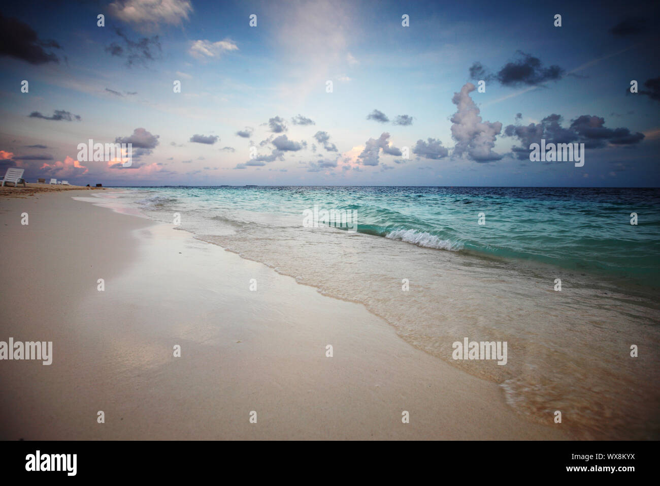 sunset on the sea beach Stock Photo - Alamy
