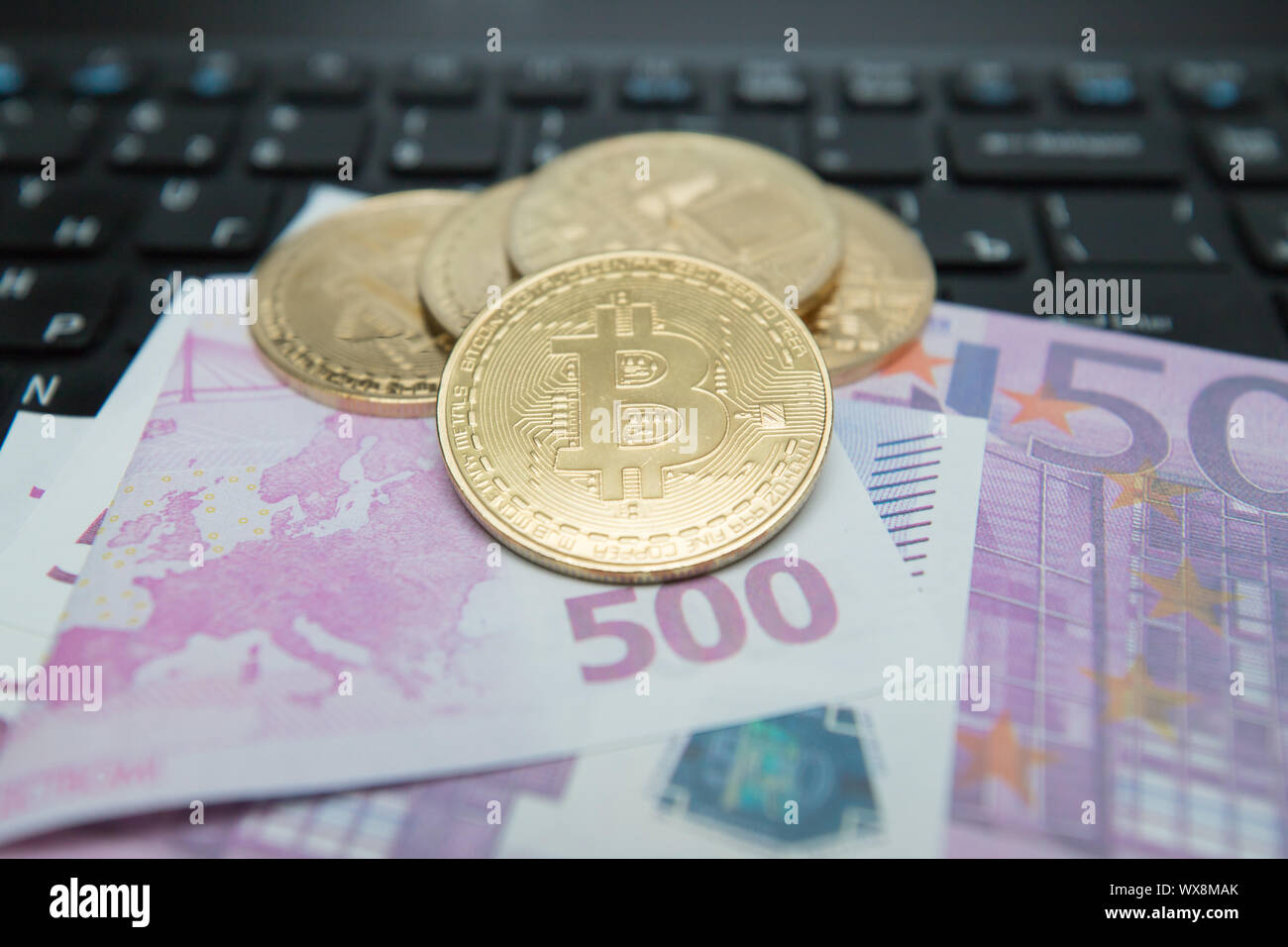 Bitcoin and euro banknote hi-res stock photography and images - Alamy