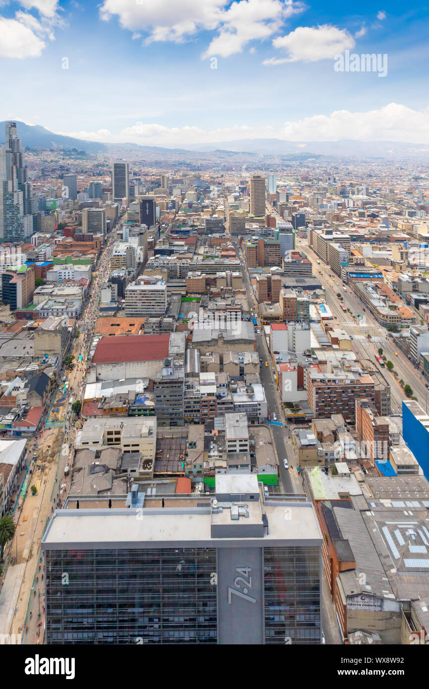 Bogota Antonio Narino and the Martyrs districts aerial view Stock Photo