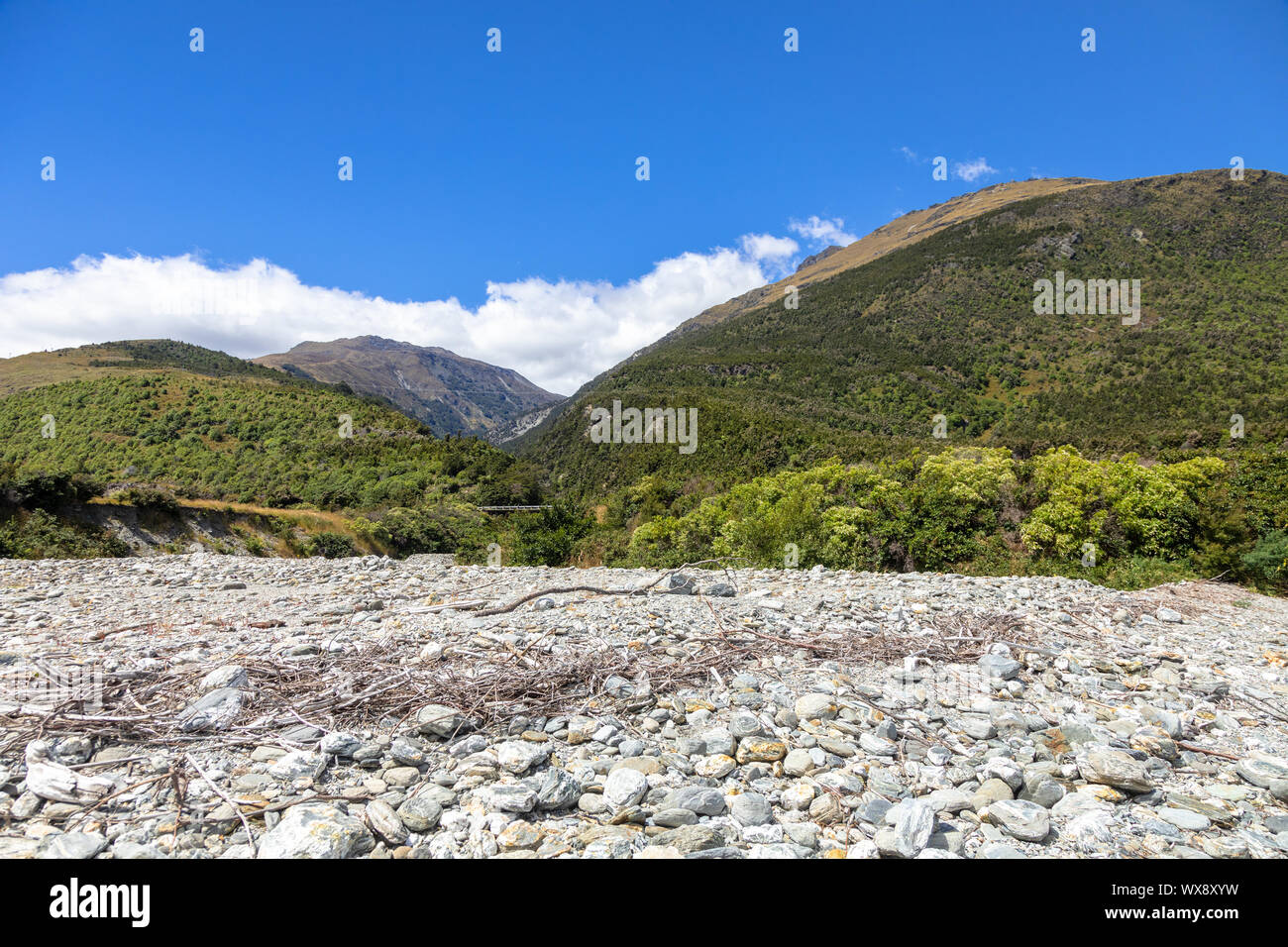 pebbles at lake Wanaka; New Zealand south island Stock Photo