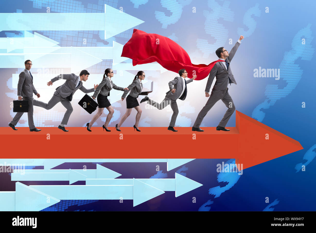 Leadership concept with various business people Stock Photo - Alamy