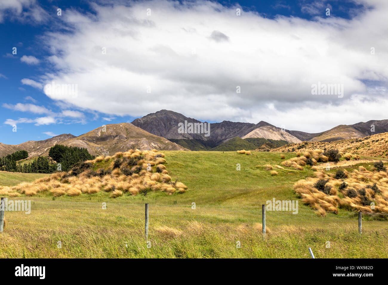 Landscape scenery in south New Zealand Stock Photo