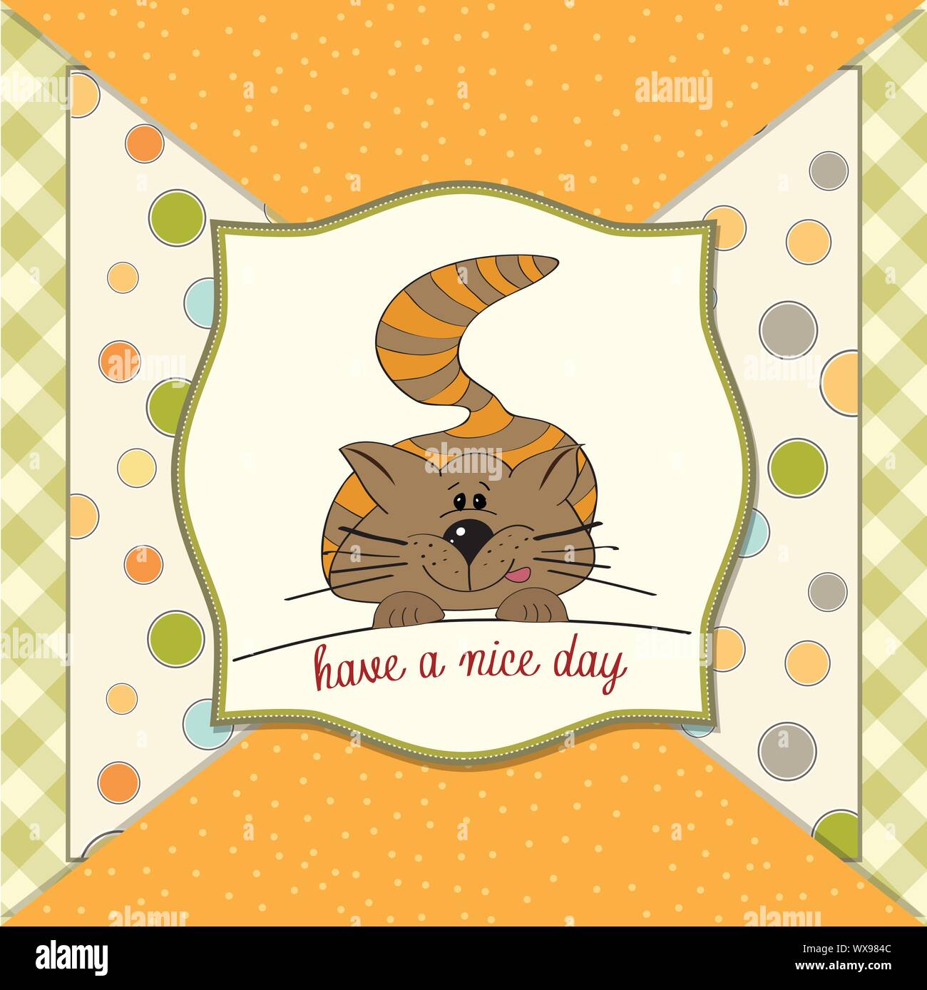 kitty wishes you a nice day Stock Vector