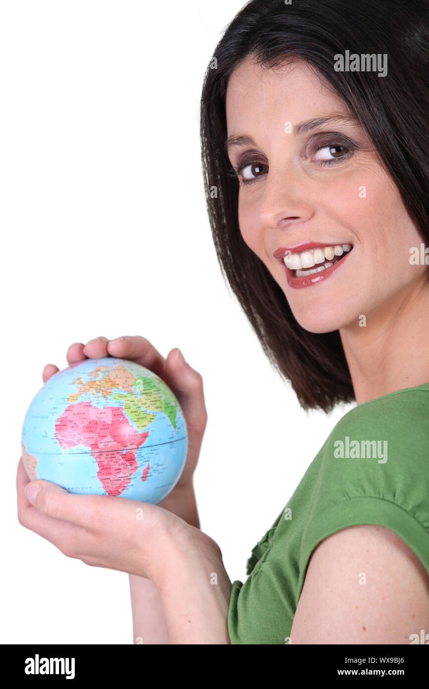 Globe africa green hands hi-res stock photography and images - Alamy