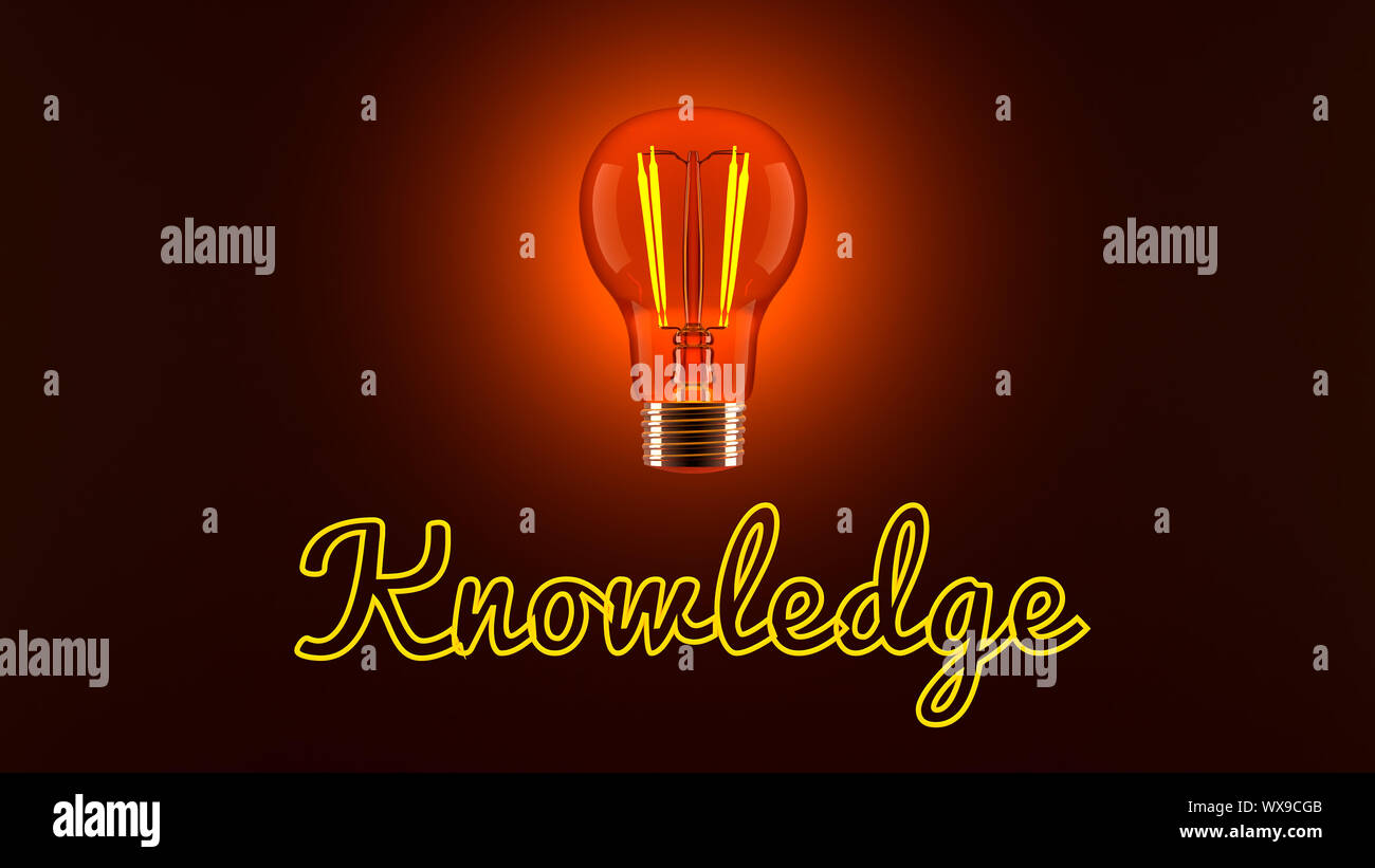 Light Bulb and Knowledge Stock Photo - Alamy