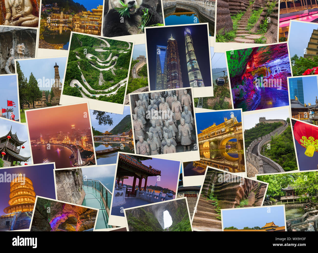 Collage of China images (my photos) - travel background Stock Photo - Alamy