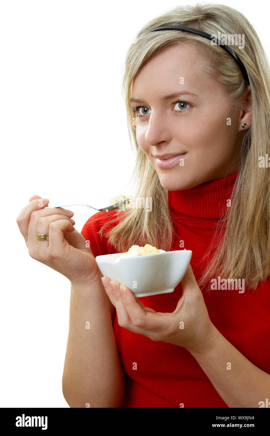Eating Ice Cream Stock Photo Alamy