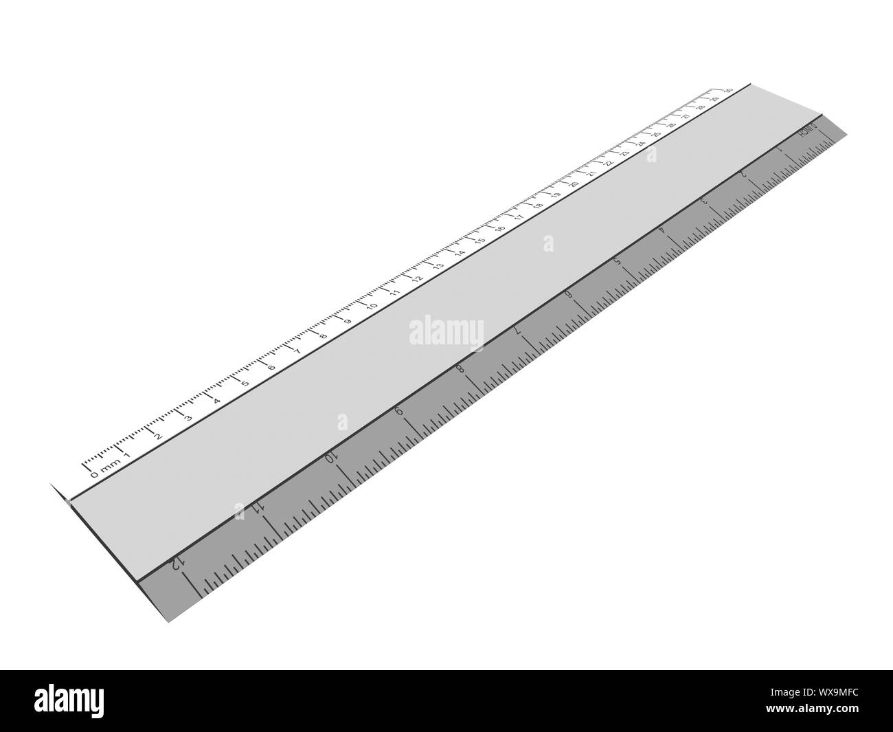 Ruler with scale for drawing Stock Photo