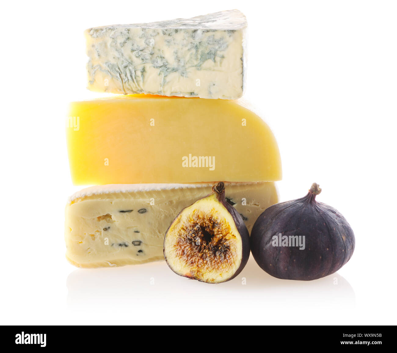 Various types of cheese isolated on white background Stock Photo - Alamy