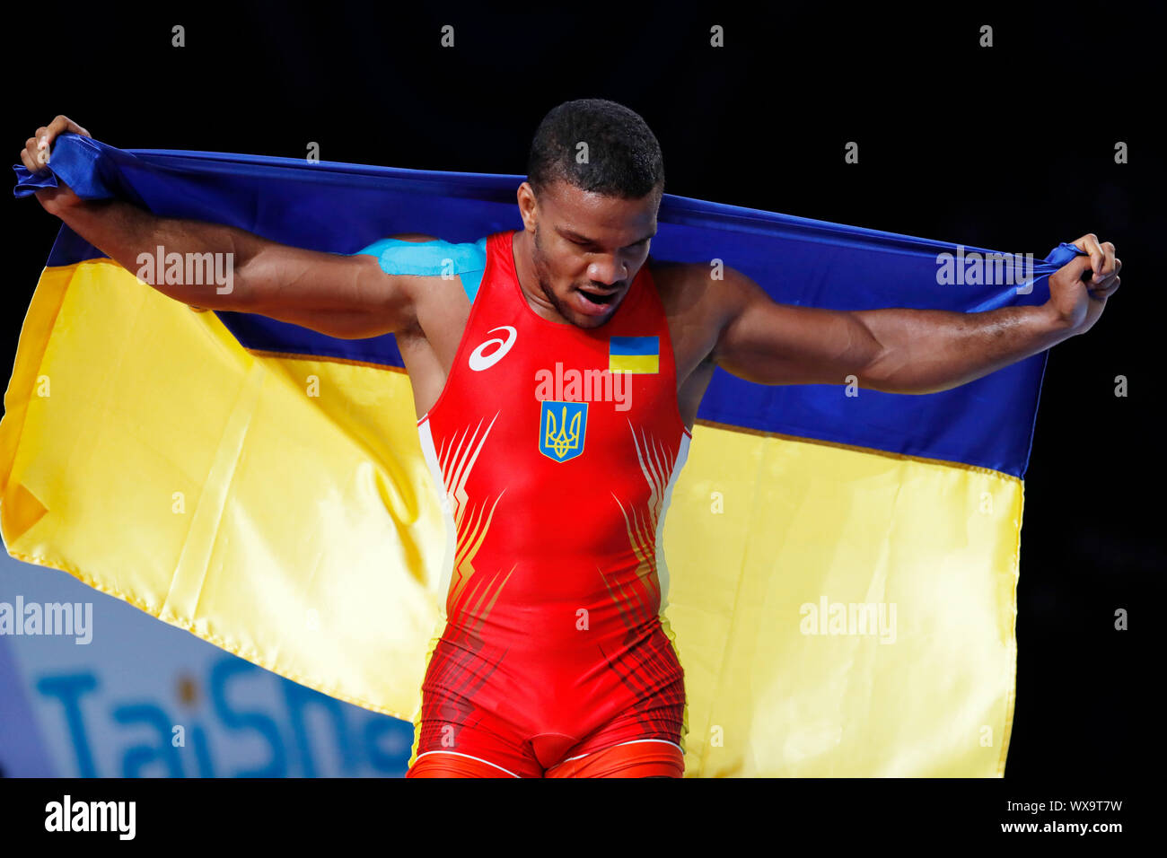 Nursultan, Kazakhstan. 16th Sep, 2019. Zhan Beleniuk (UKR) Wrestling