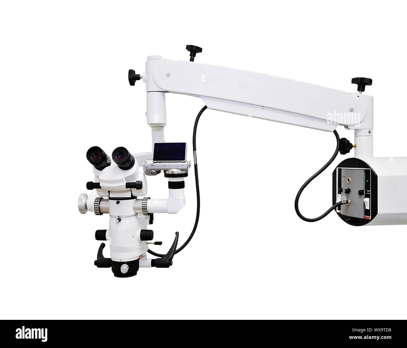 white dental microscope with camera Stock Photo Alamy