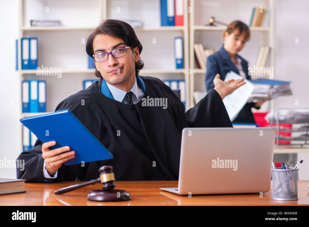 Two lawyers working in the office Stock Photo