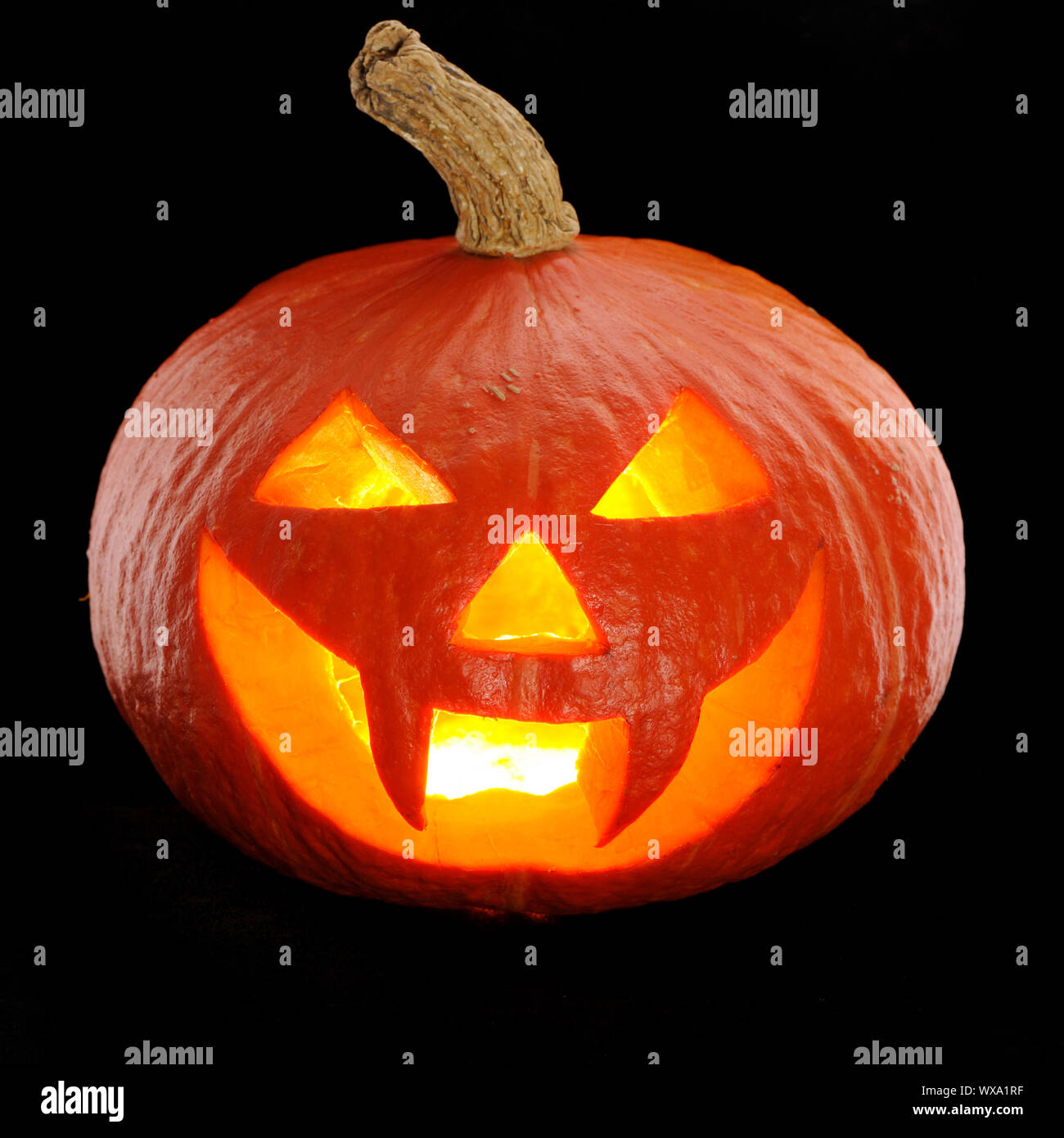 Halloween pumpkin Jack O'Lantern isolated on black Stock Photo - Alamy