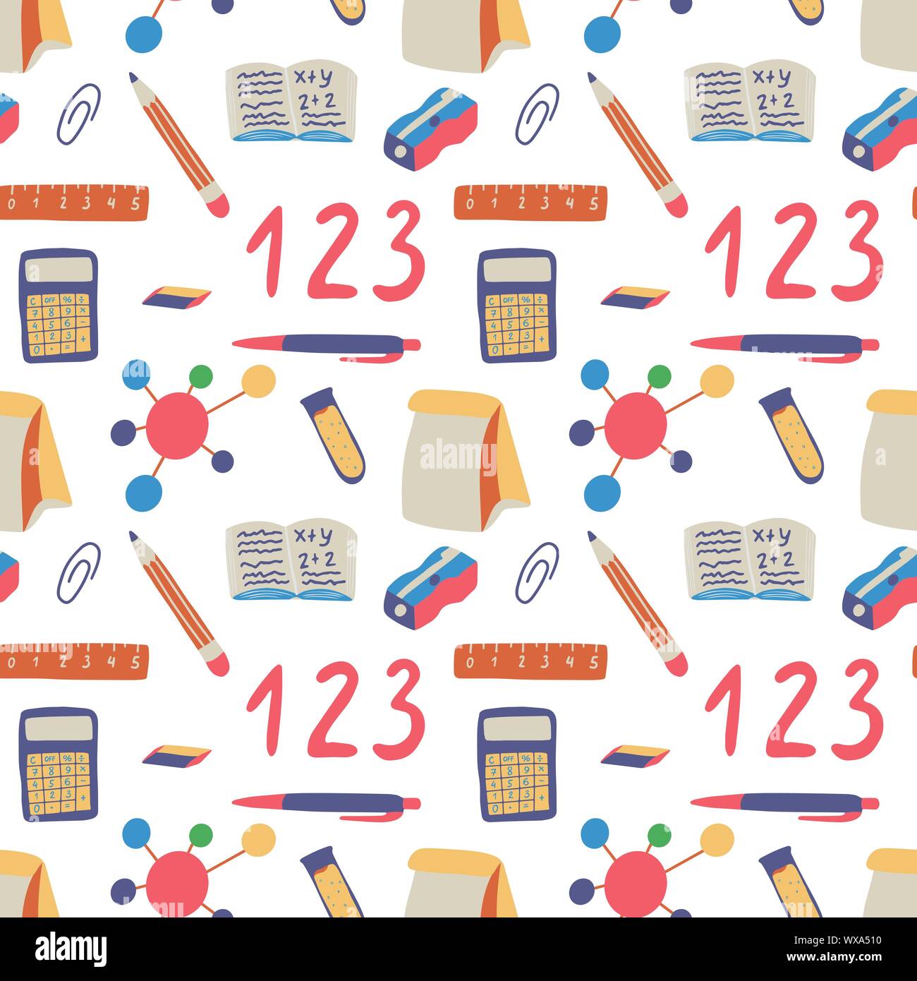 Back to school seamless pattern Stock Vector