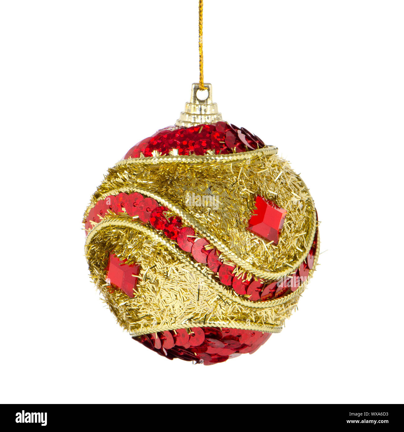 Big red Christmas ball decoration isolated on white background Stock ...