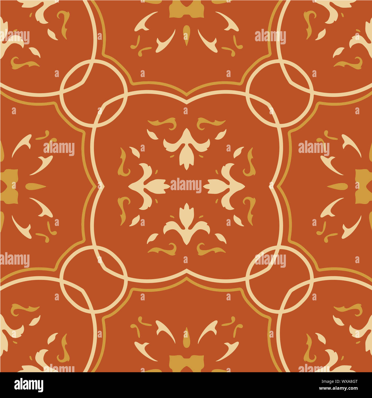 Seamless vector pattern with floral motifs on gradient background Stock ...