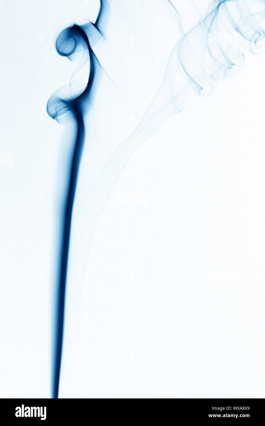 blue smoke on white background Stock Photo - Alamy