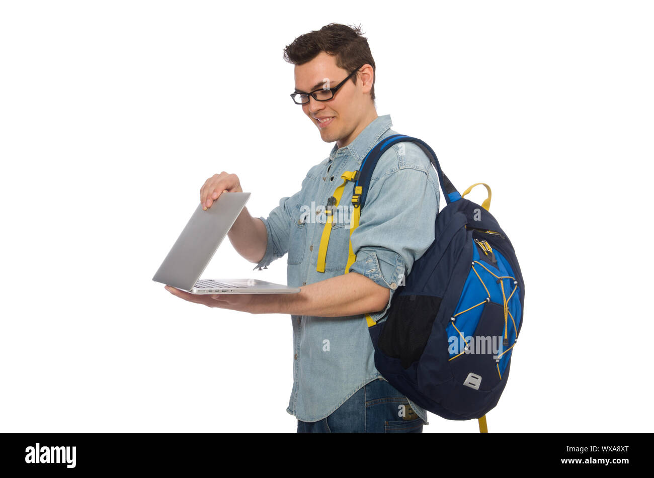 Young male student isolated on white Stock Photo