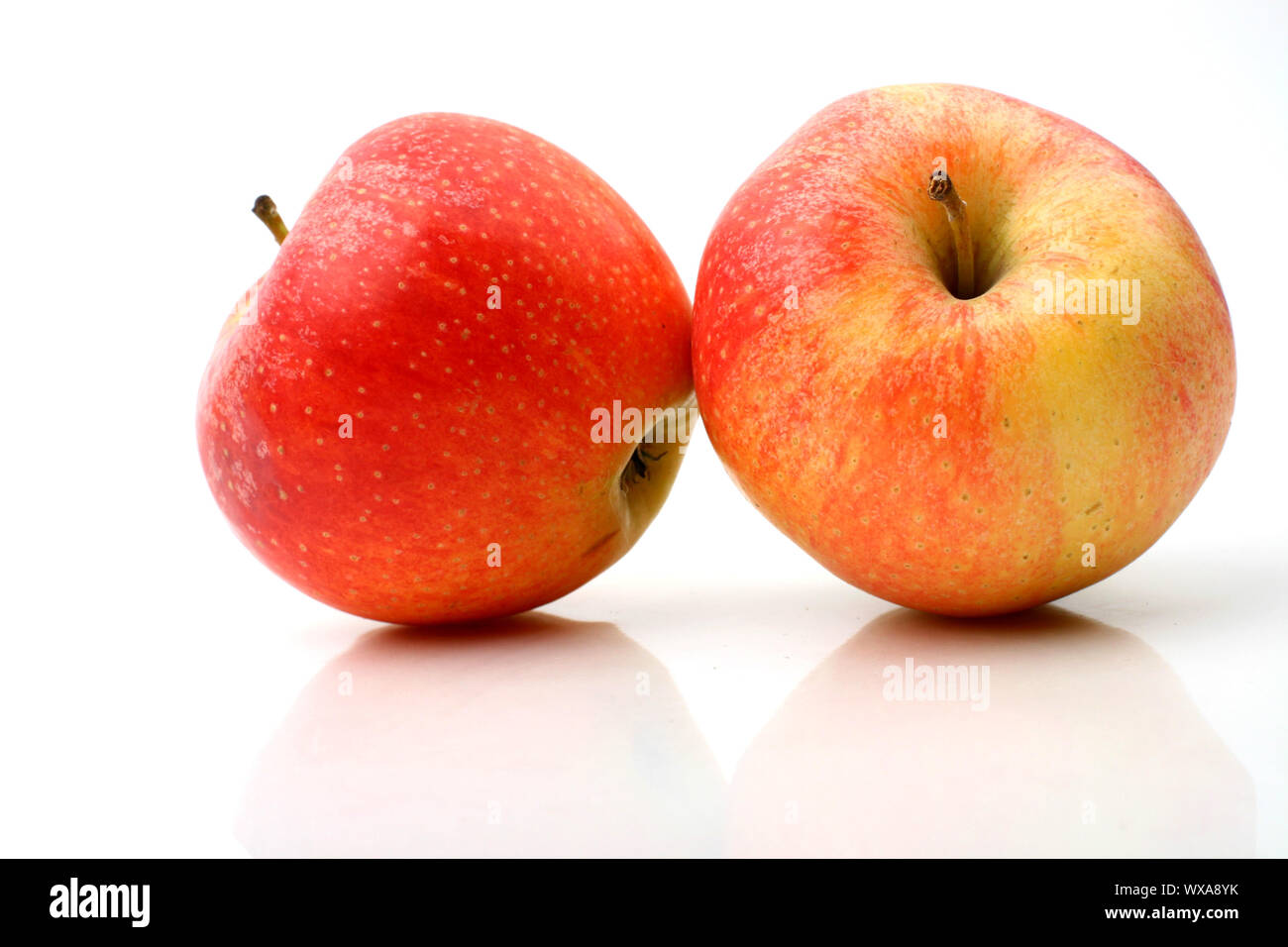 Single Two Apples two apples isolated on white background Stock Photo - Alamy